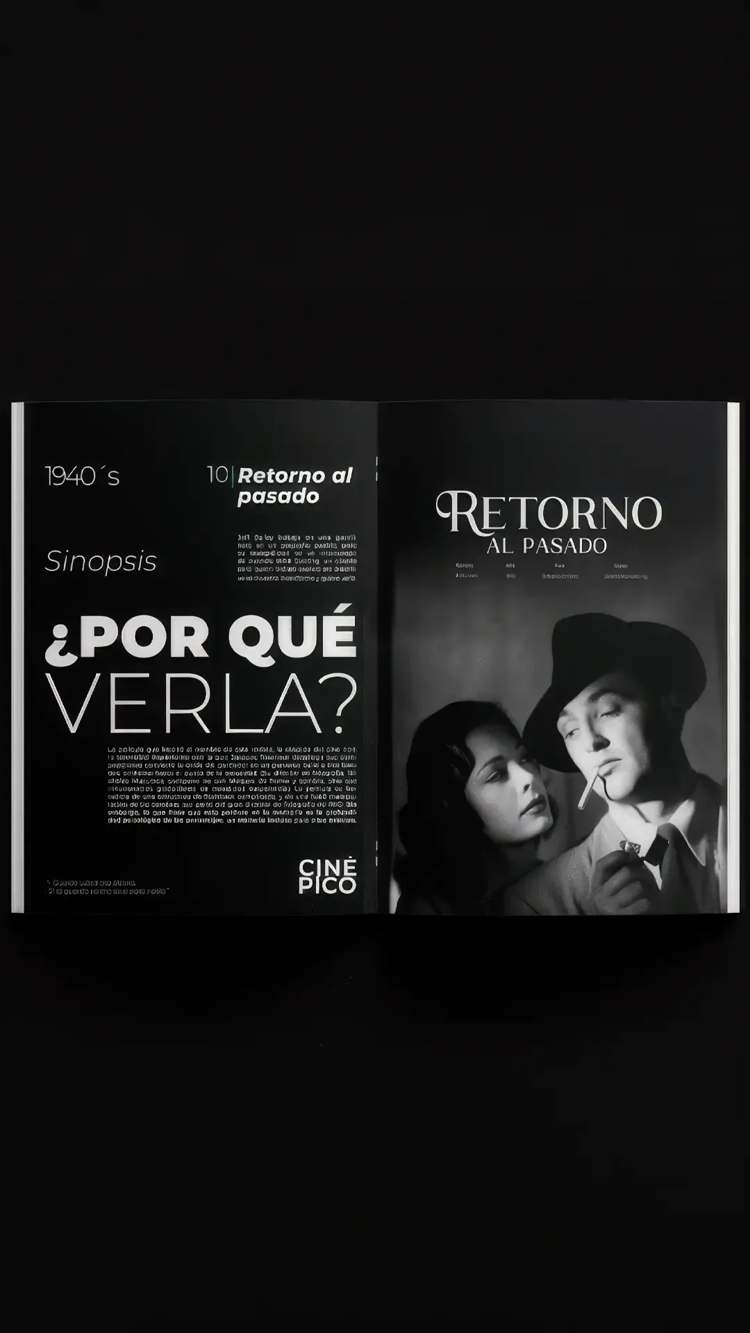 Páginas interiores de Cinepico sobre una película clásica