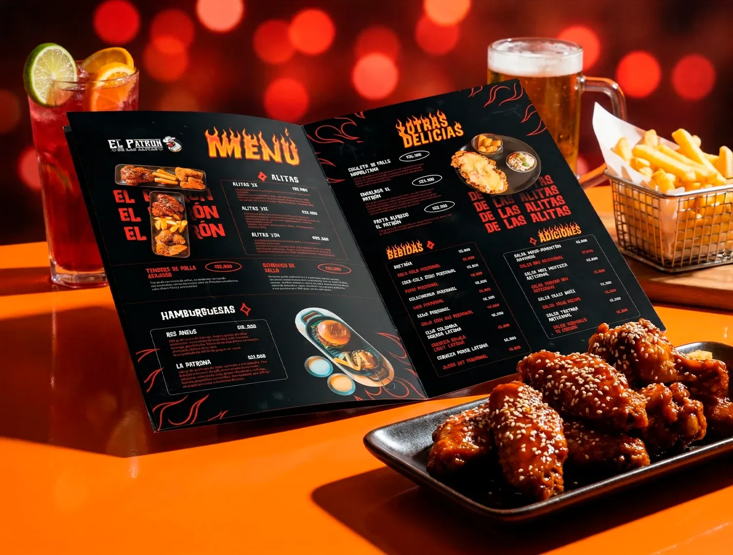 Menú de El Patrón de las Alitas