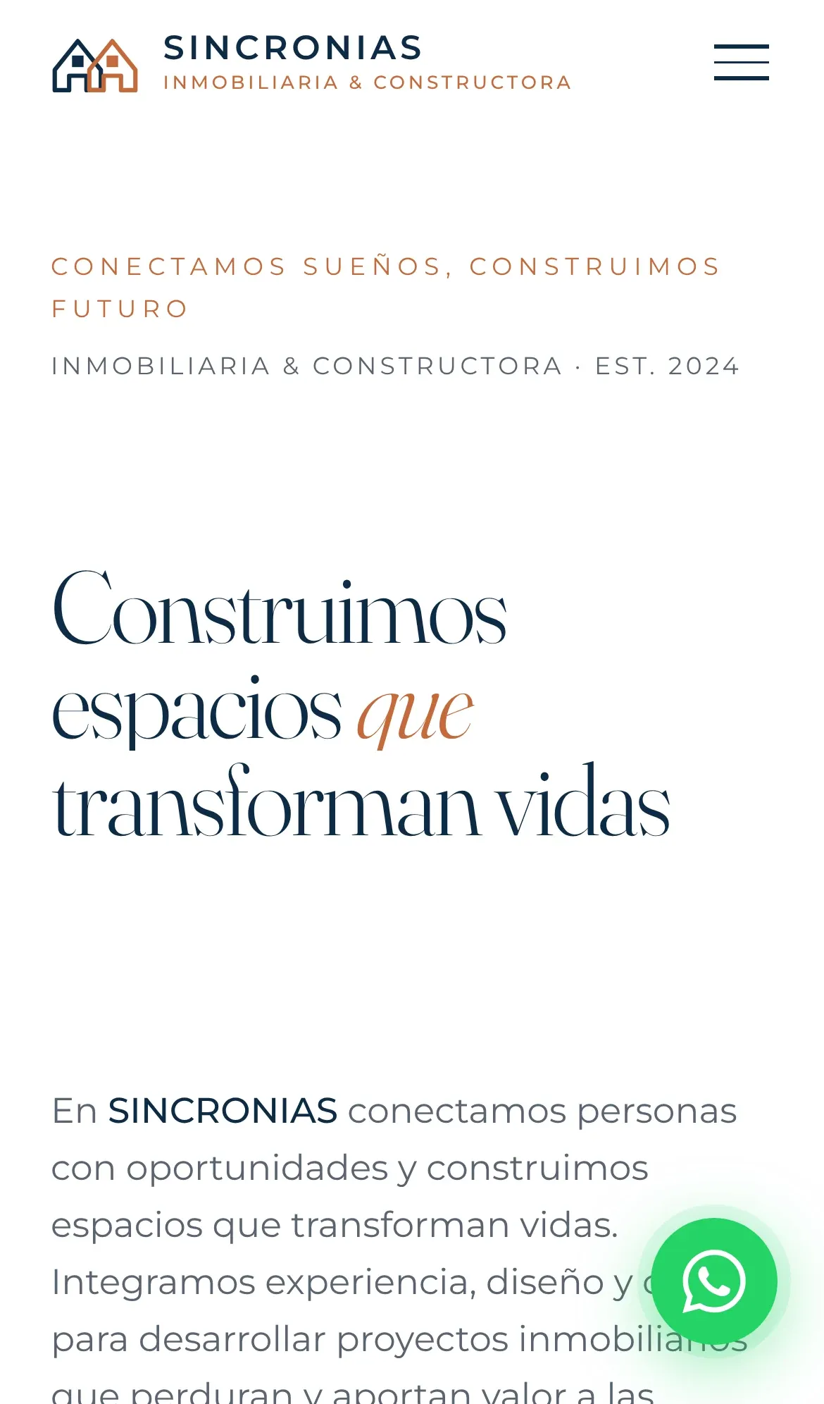 Página web de Sincronías en celular